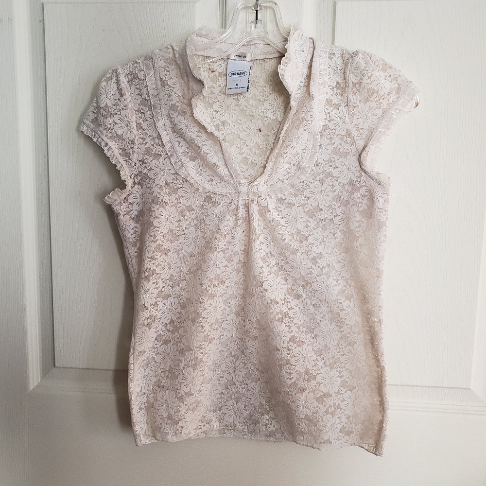 Old Navy Ivory Lace Shirt.
